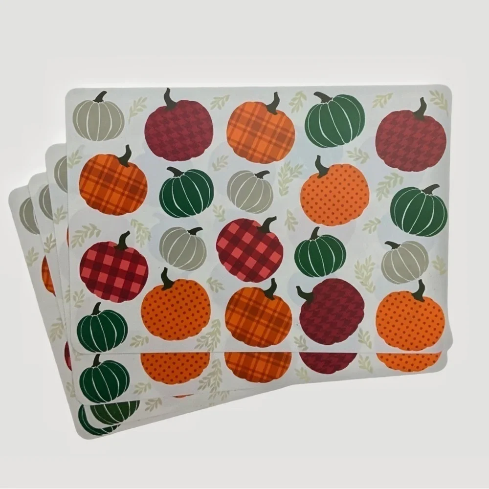 Autumn Placemats Seasonal Harvest Halloween Fall Set of 4 Pieces 12 X 17 in